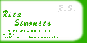 rita simonits business card
